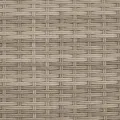 Chaise longue avec auvent et coussins gris clair résine tressée