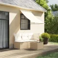 Auvent rétractable crème 150x150 m tissu et acier
