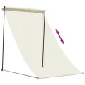 Auvent rétractable crème 150x150 m tissu et acier