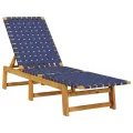 Chaises longues lot de 2 et table bleu foncé bois massif acacia