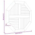 Dessus de table 80x80x2,5 cm octogonal bois de teck massif