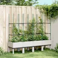 Jardinière avec treillis blanc 160x40x142,5 cm PP