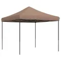 Tente de réception pliable escamotable marron 292x292x315 cm