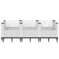 Jardinière avec piquets blanc 123,5x43,5x43,5 cm PP