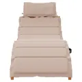 Chaise longue avec coussin taupe bois d'acacia solide