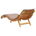 Chaise longue avec coussin taupe bois d'acacia solide