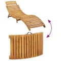 Chaise longue avec coussin taupe bois d'acacia solide