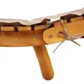 Chaise longue avec coussin taupe bois d'acacia solide