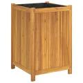 Jardinière avec doublure 50x50x75 cm bois massif d'acacia