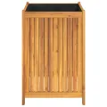 Jardinière avec doublure 50x50x75 cm bois massif d'acacia
