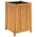 Jardinière avec doublure 50x50x75 cm bois massif d'acacia