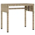 Chaise longue avec auvent et table beige résine tressée