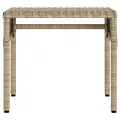 Chaise longue avec auvent et table beige résine tressée