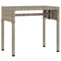 Chaise longue avec auvent et table gris clair résine tressée
