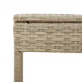 Chaise longue avec auvent et table gris clair résine tressée