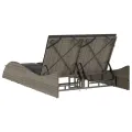 Chaise longue avec coussins gris 114x205x73 cm résine tressée