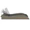 Chaise longue avec coussins gris 114x205x73 cm résine tressée