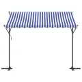 Auvent autoportant bleu et blanc 300x300 cm tissu et acier
