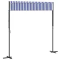 Auvent autoportant bleu et blanc 300x300 cm tissu et acier
