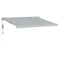 Auvent rétractable anthracite/blanc 3x2,5 m tissu et aluminium