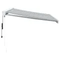 Auvent rétractable anthracite/blanc 3x2,5 m tissu et aluminium