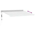 Auvent rétractable anthracite/blanc 3x2,5 m tissu et aluminium