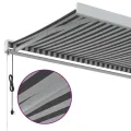 Auvent rétractable anthracite/blanc 3x2,5 m tissu et aluminium