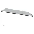 Auvent manuel rétractable avec LED anthracite blanc 400x350 cm