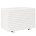 Jardinière blanc 70x40x49,5 cm bois de pin massif
