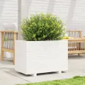 Jardinière blanc 70x40x49,5 cm bois de pin massif