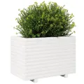 Jardinière blanc 70x40x49,5 cm bois de pin massif