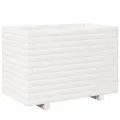 Jardinière blanc 70x40x49,5 cm bois de pin massif