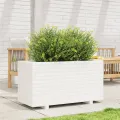 Jardinière blanc 90x40x49,5 cm bois de pin massif