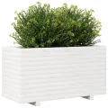 Jardinière blanc 90x40x49,5 cm bois de pin massif