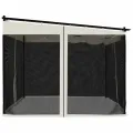 Tonnelle avec parois en filet crème 3x3 m acier