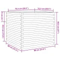 Jardinière blanc 80x80x68,5 cm bois de pin massif