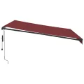 Auvent rétractable automatique avec LED bordeaux 400x300 cm