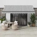 Auvent rétractable automatique avec LED anthracite et blanc