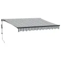 Auvent rétractable automatique anthracite et blanc 300x250 cm