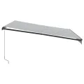 Auvent manuel rétractable avec LED anthracite blanc 400x300 cm