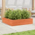 Jardinière cire marron 100x100x23 cm bois de pin massif