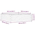 Jardinière cire marron 100x100x23 cm bois de pin massif