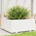 Jardinière blanc 110x110x49,5 cm bois de pin massif