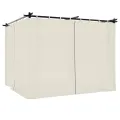 Tonnelle avec rideaux crème 3x3 m acier