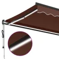 Auvent rétractable automatique avec LED marron 300x250 cm