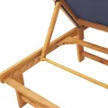 Chaise longue bleu bois d'acacia solide et textilène
