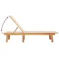 Chaises longues lot de 2 crème bois acacia solide et textilène