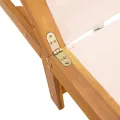 Chaises longues lot de 2 crème bois acacia solide et textilène