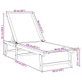 Chaises longues lot de 2 crème bois acacia solide et textilène