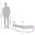 Chaise longue avec roues et coussins gris clair résine tressée